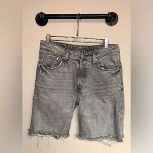 Women's Distressed Gray Denim Shorts